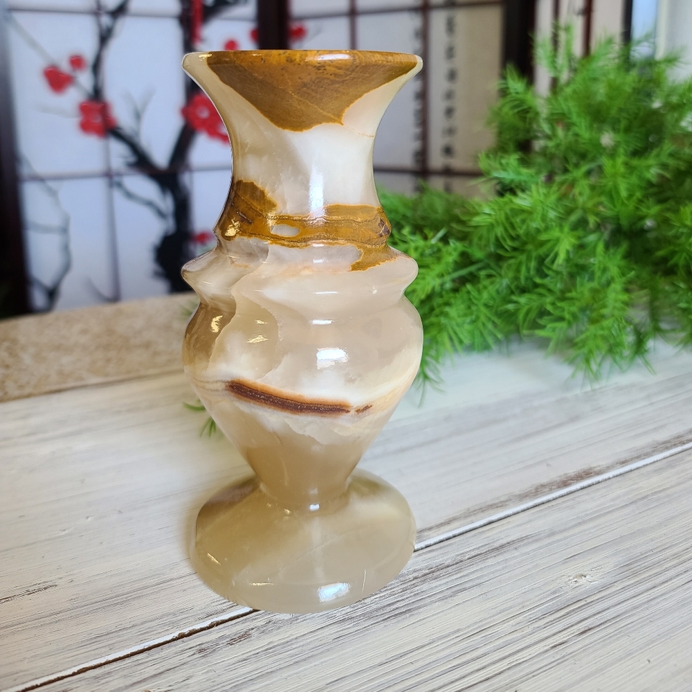 Vintage Marble Candle Stick Holder 6"